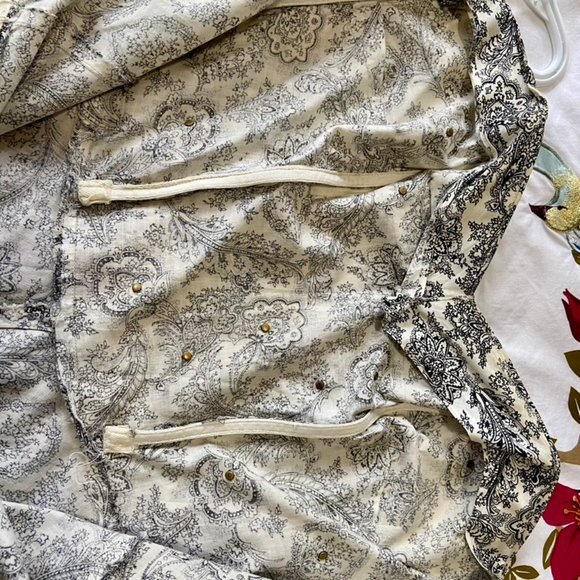 Vintage 1950’s Black and cream paisley rhinestone studded dress - Picture 5 of 5